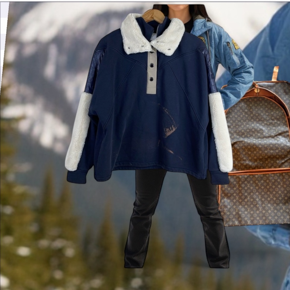 Bogner Navy and White Women's Sweater